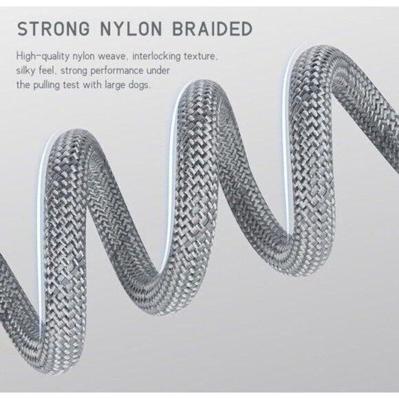 Heavy Duty Nylon Rope Dog Leash 5ft White and Brown Pet Leash Lead with Grip NEW - Picture 7 of 11